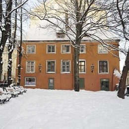 Under medieval vaults at Kunstisalong Allee, Tallinn, Estonia