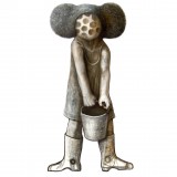 Markus Kasemaa-Figure with Mickey-mouse ears holding a bucket