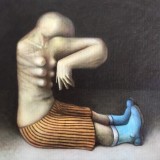 Markus Kasemaa-Multibreasted figure with one hand in blue boots