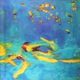 Ana Maria Lorenzen-Alegres vuelan los pájaros sobre los peces del mar