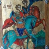 Jelena Kimsdotter-St Dimitrios with St George